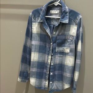 Abercrombie kids Blue and Gray flannel plaid Shirt